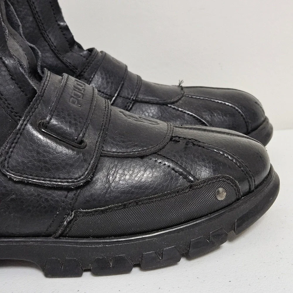 Polo Ralph Lauren Boots Mens 10.5 Black Darrance II Leather Dual Zip Duck Boots